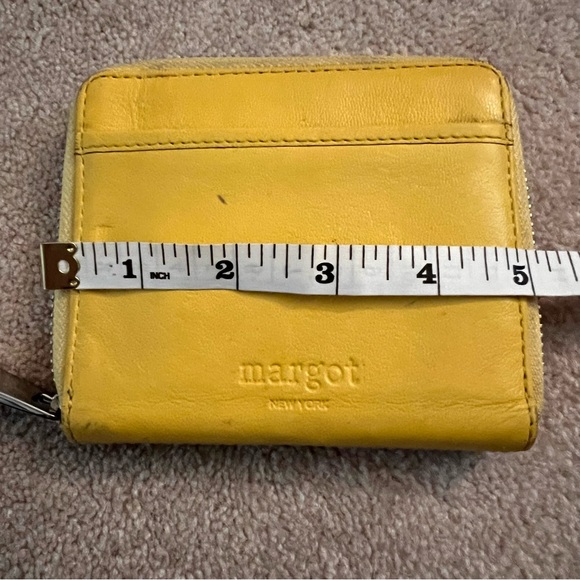 Anthro Margot Cyrus Sunflower Yellow Leather Zip Around Wallet - Picture 9 of 9